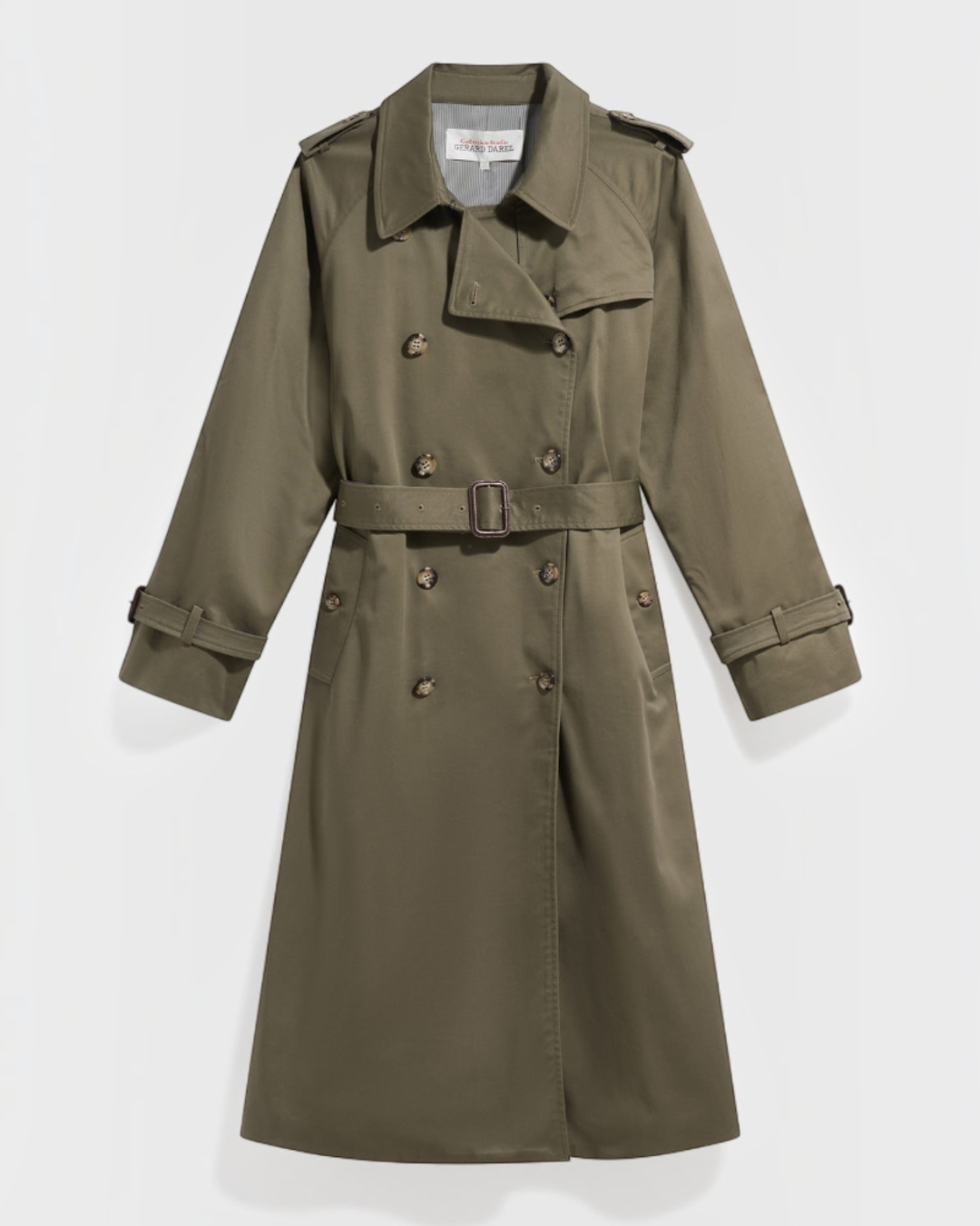 Gerard Darel - Trench Long Kaki Serge - Vert