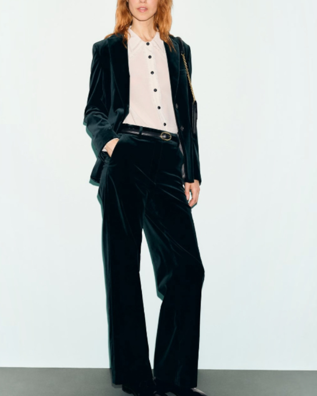 Gerard Darel - Mya Wide Velvet Suit Trousers - Green