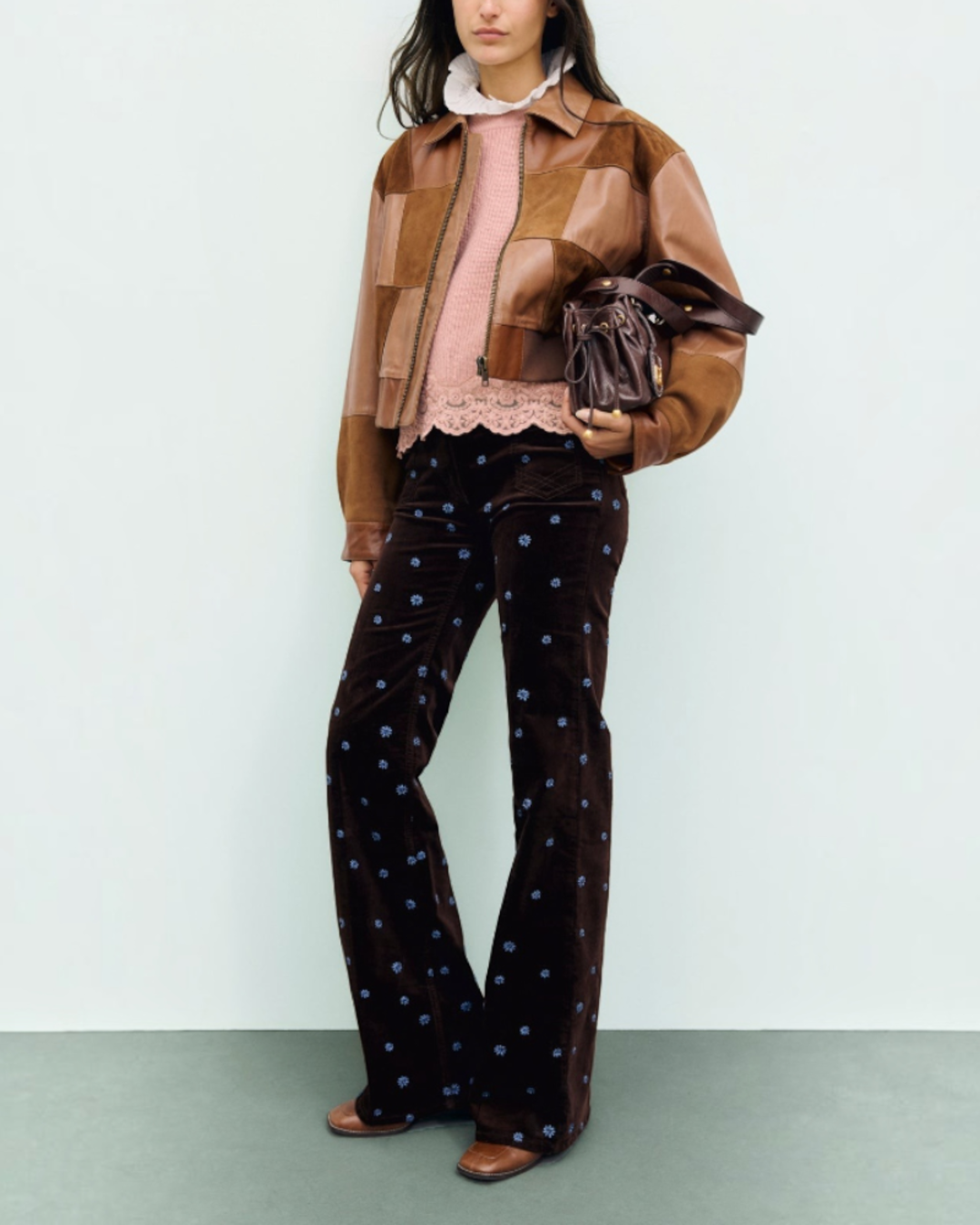 Gerard Darel - Jao Paneled Leather Jacket - Brown