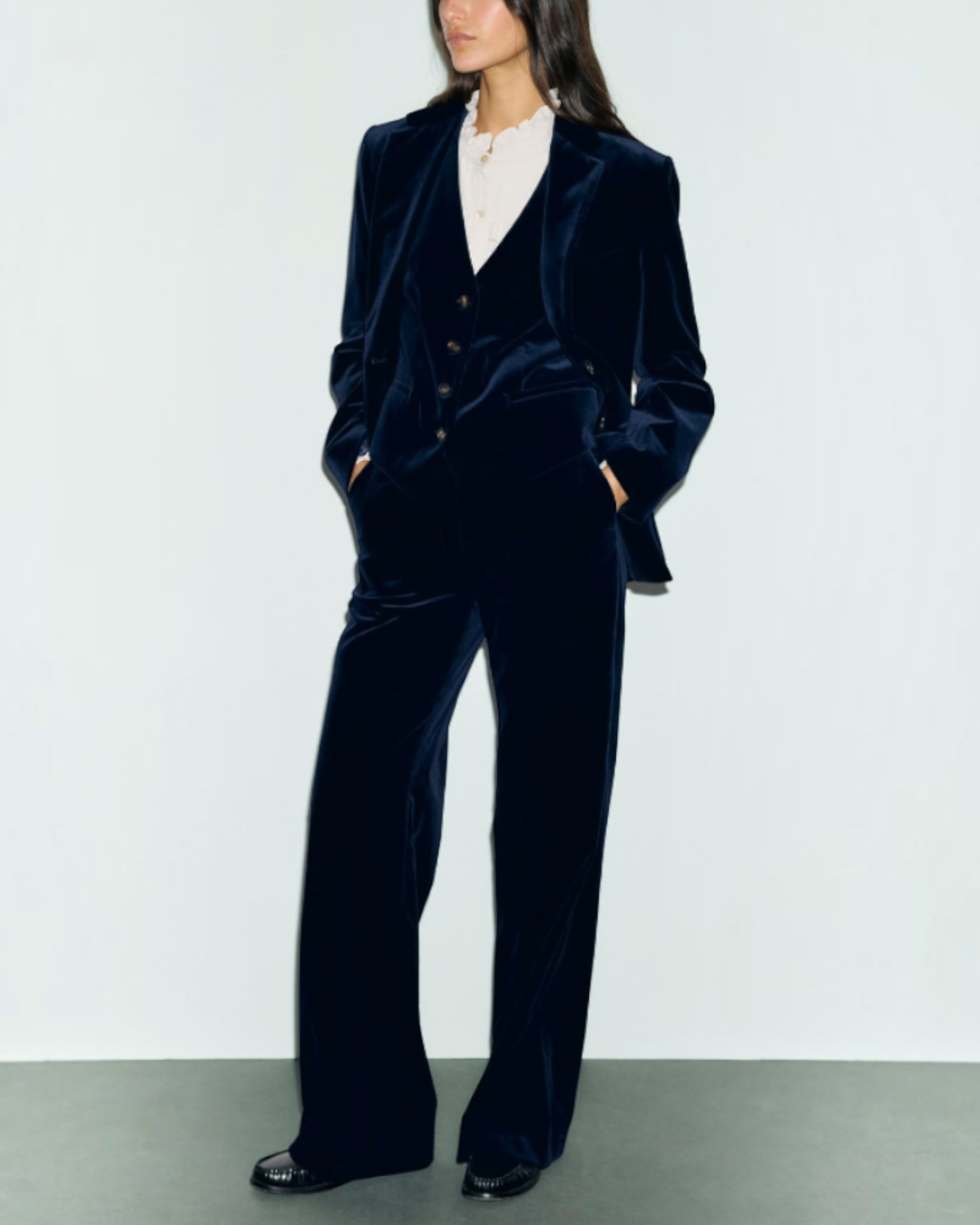 Gerard Darel - Gilet De Tailleur En Velours Ras Jae - Marine