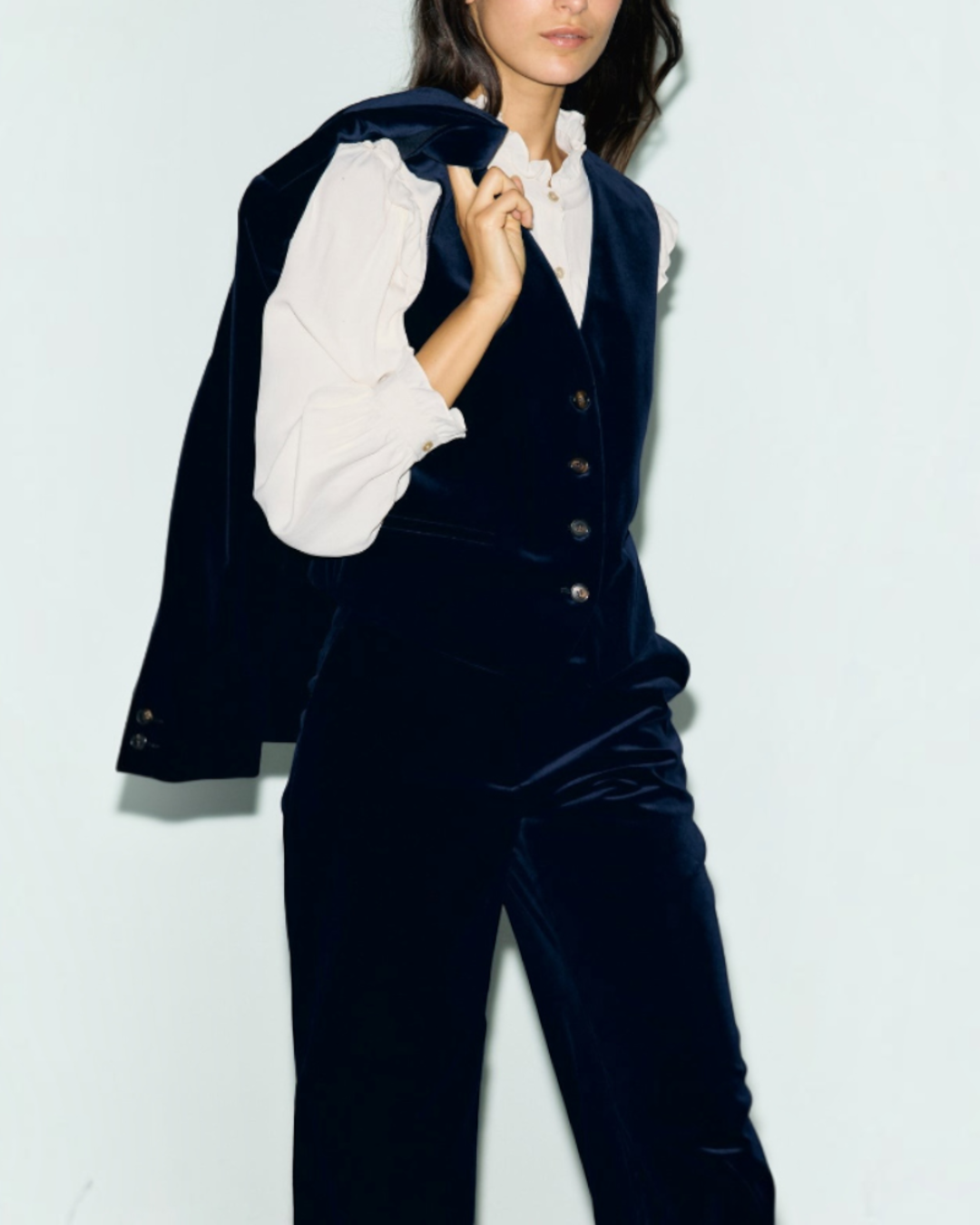 Gerard Darel - Gilet De Tailleur En Velours Ras Jae - Marine