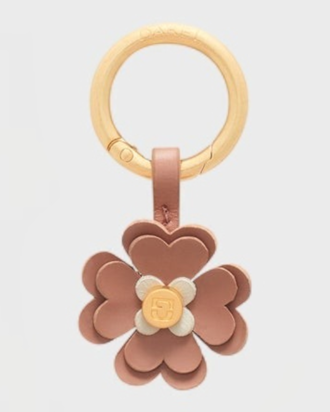Gerard Darel - Trefoil Leather Charm - Nude & White