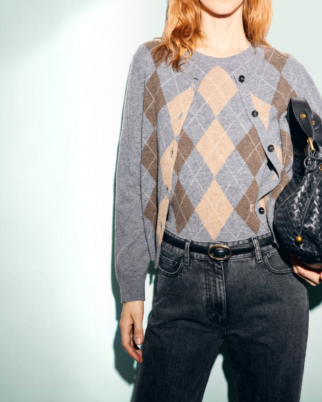 Gerard Darel - Gilet En Laine À Losanges Rely - Gris