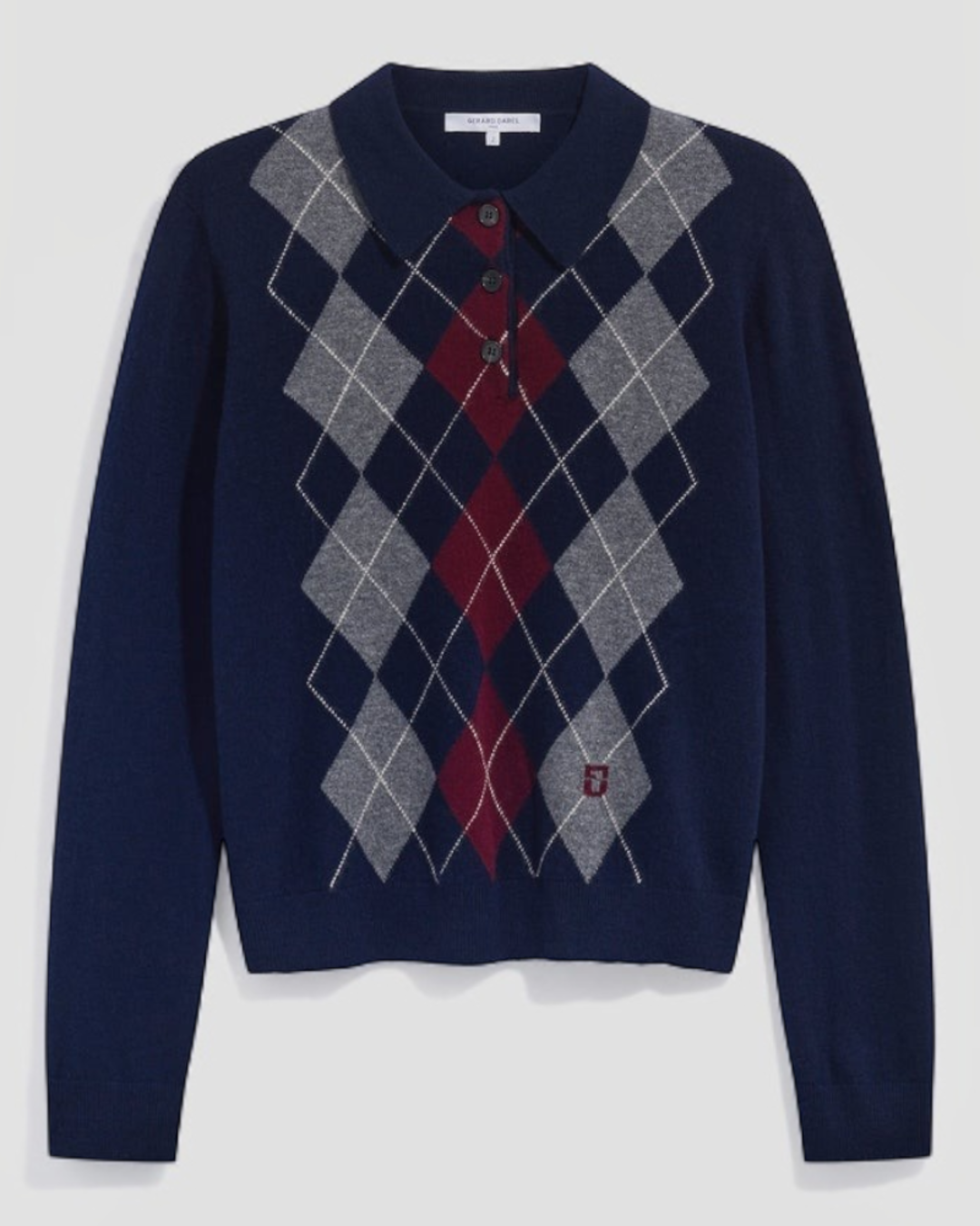 Gerard Darel - Polo En Laine À Losanges Rema - Marine