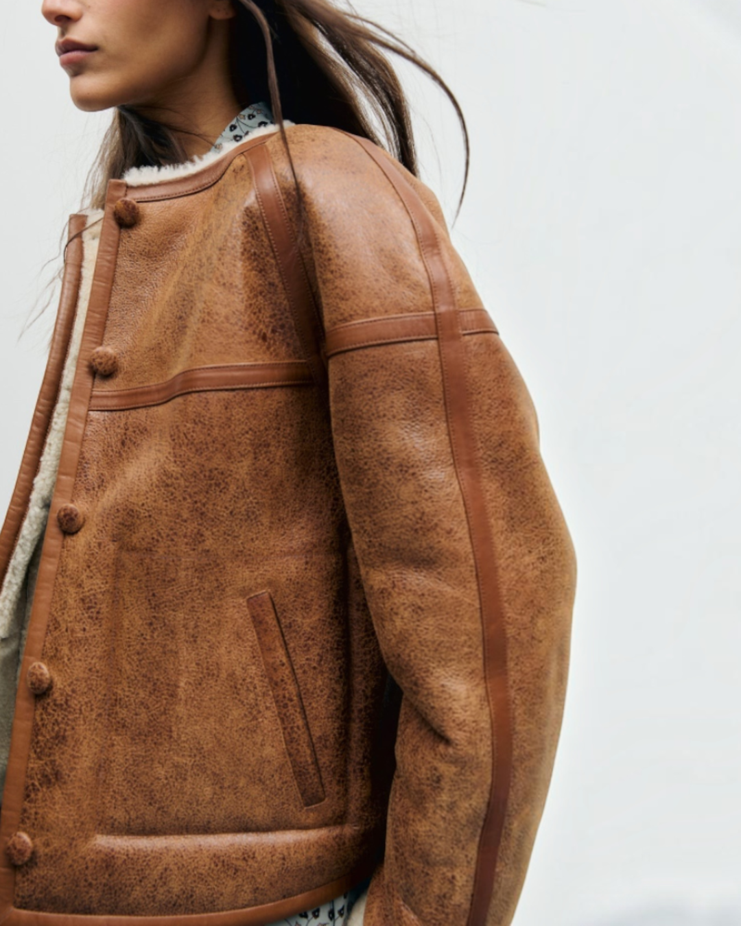 Gerard Darel - Blouson Réversible En Peau Lainée Fawn - Jaune