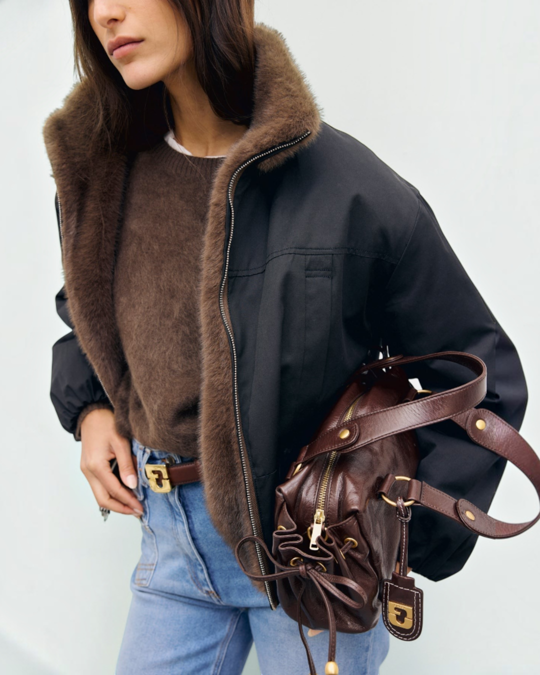 Gerard Darel - Parka Courte Fourrée Et Réversible Aurora - Marron