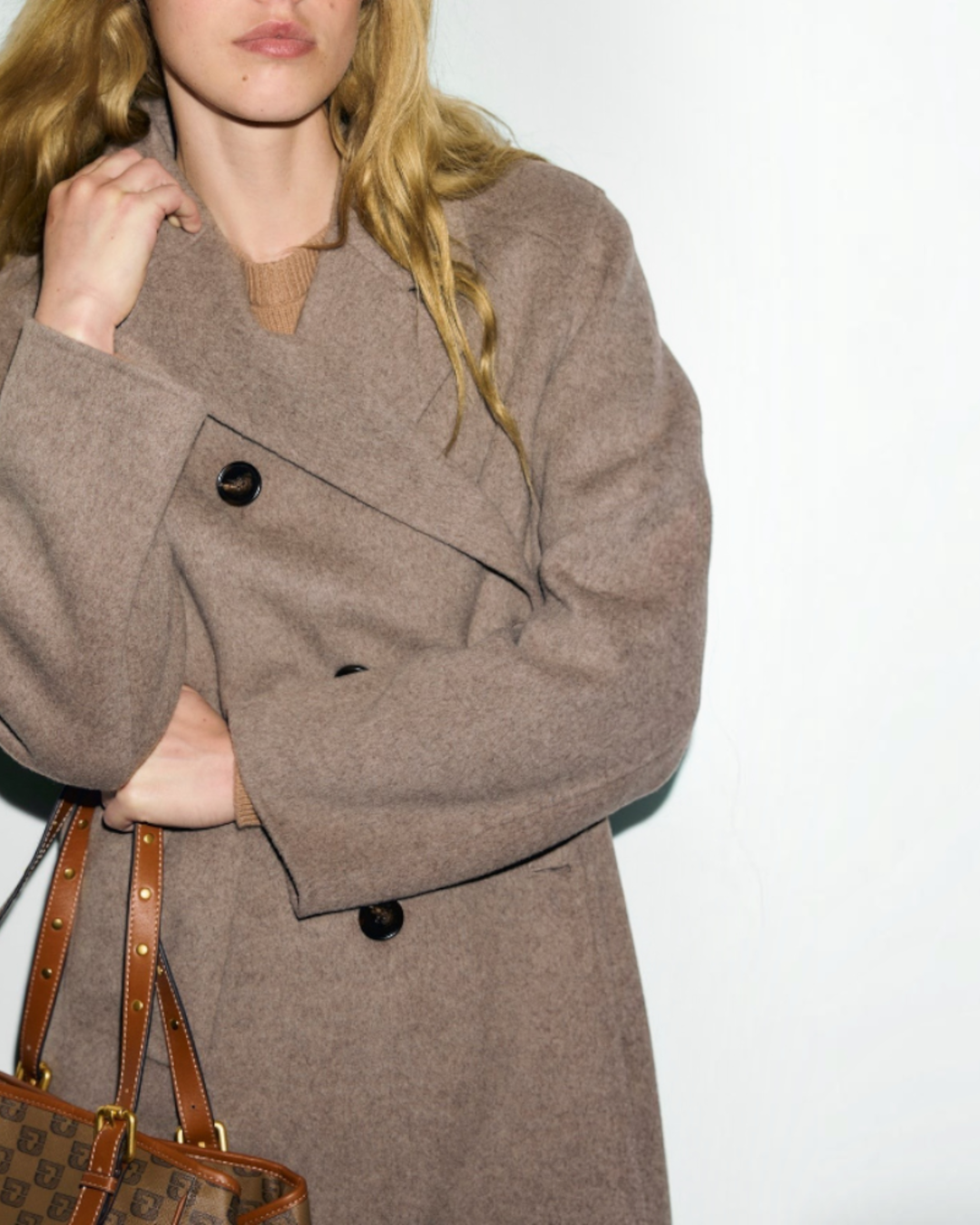 Gerard Darel - Manteau Long Croisé Aela - Marron