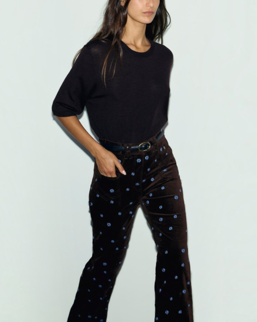 Gerard Darel - Pull Manches Courtes En Laine Fine Reine - Marron