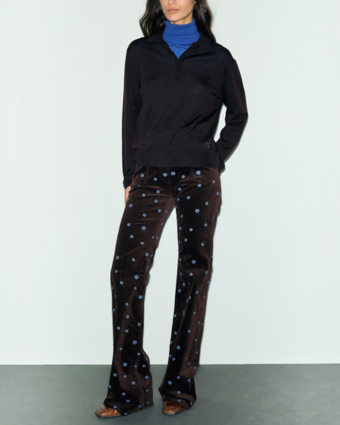 Gerard Darel - Rebeca Merino Wool Polo Shirt - Brown