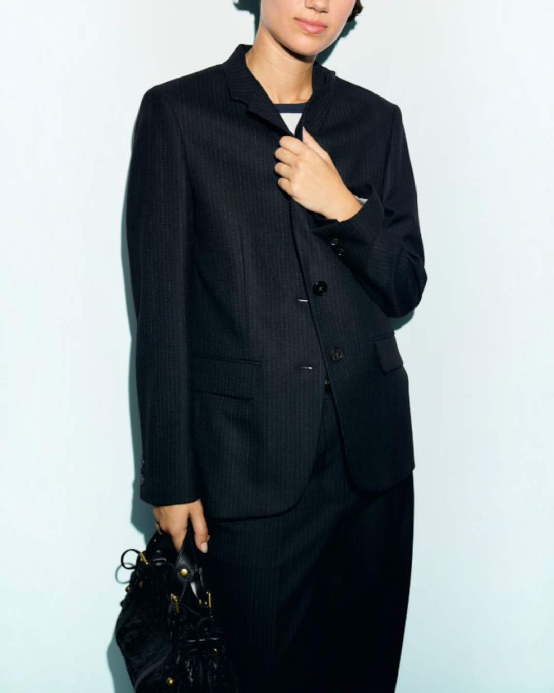 Gerard Darel - Veste De Tailleur À Fines Rayures Justi - Noir