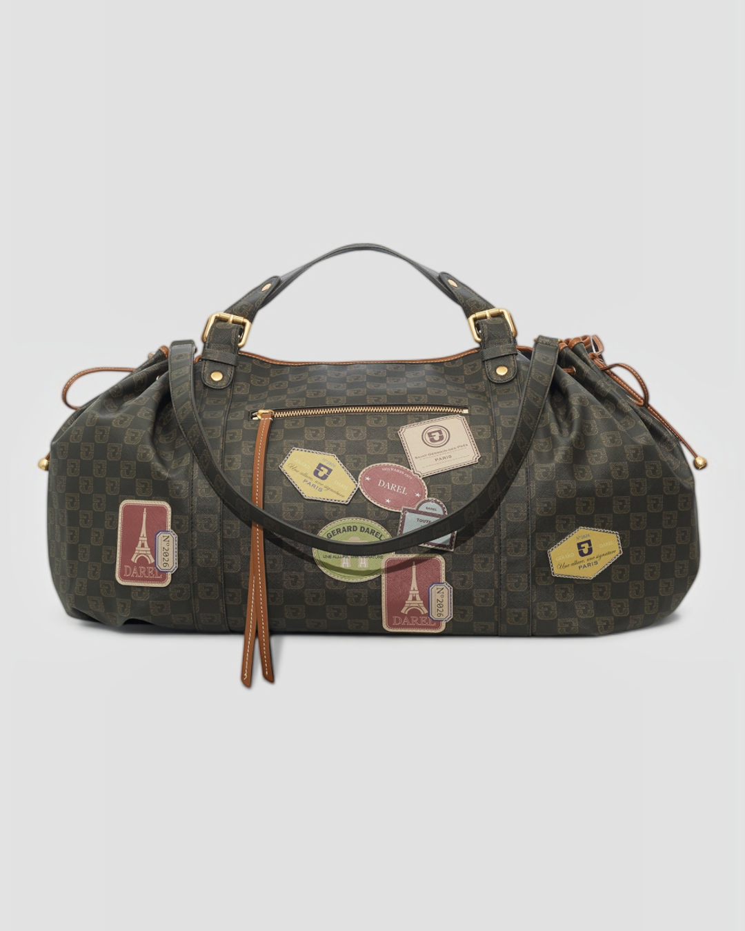 Merci x Gerard Darel - Sac De Voyage En Toile Enduite Et Cuir Signé De Patchs Imprimés 72H - Multicolore