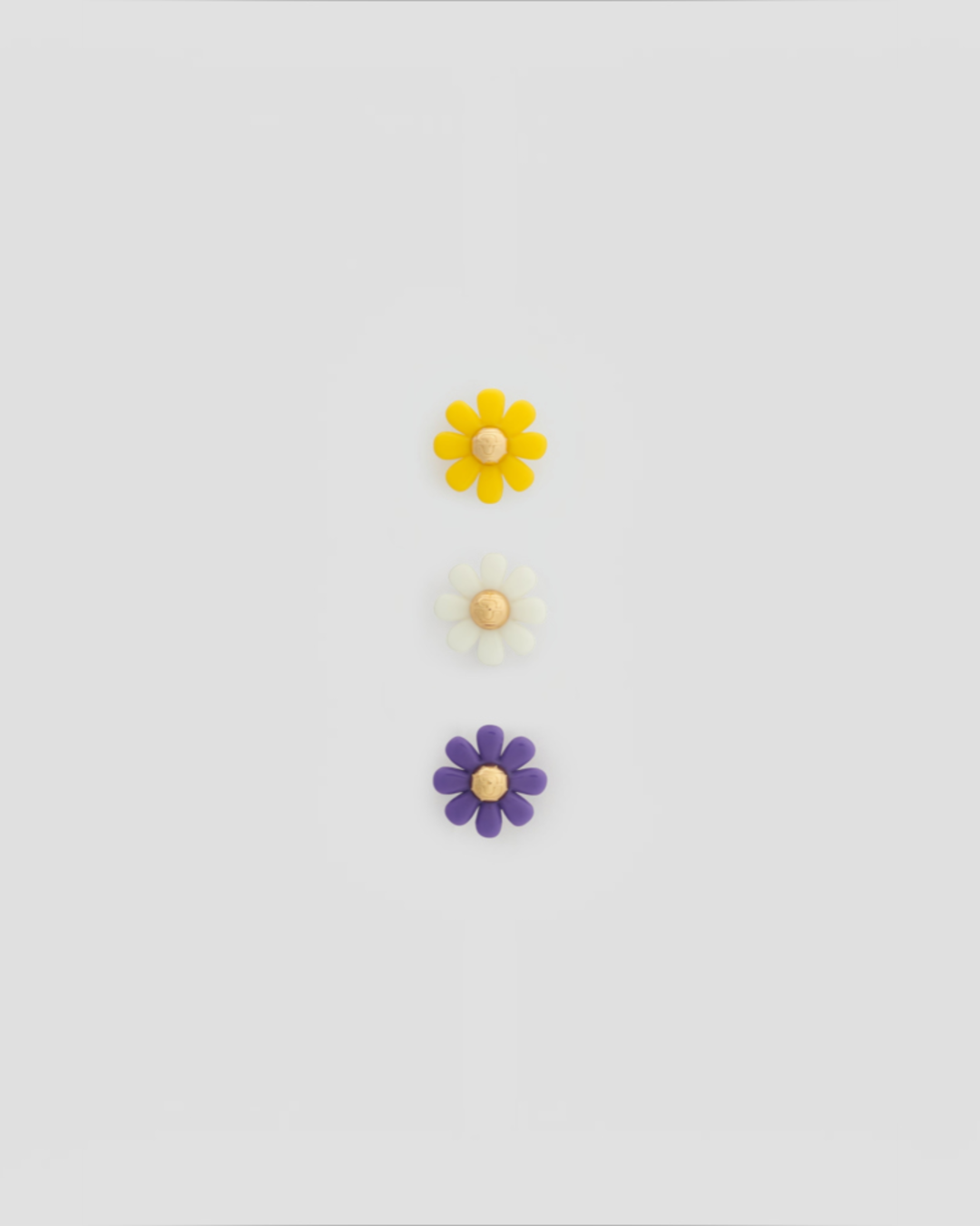 Merci x Gerard Darel - Pin's Daisy - Blanc Jaune & Violet
