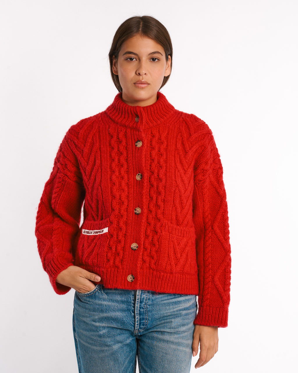 Au Vieux Campeur - Paid Leave - Elena Cardigan - Red