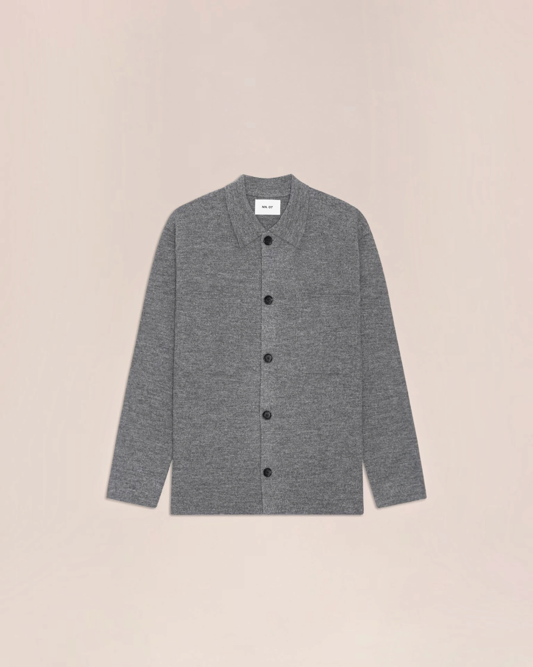 Surchemise Jonas Merci Paris en laine mérinos bouillie grise avec fermeture boutonnée et col classique