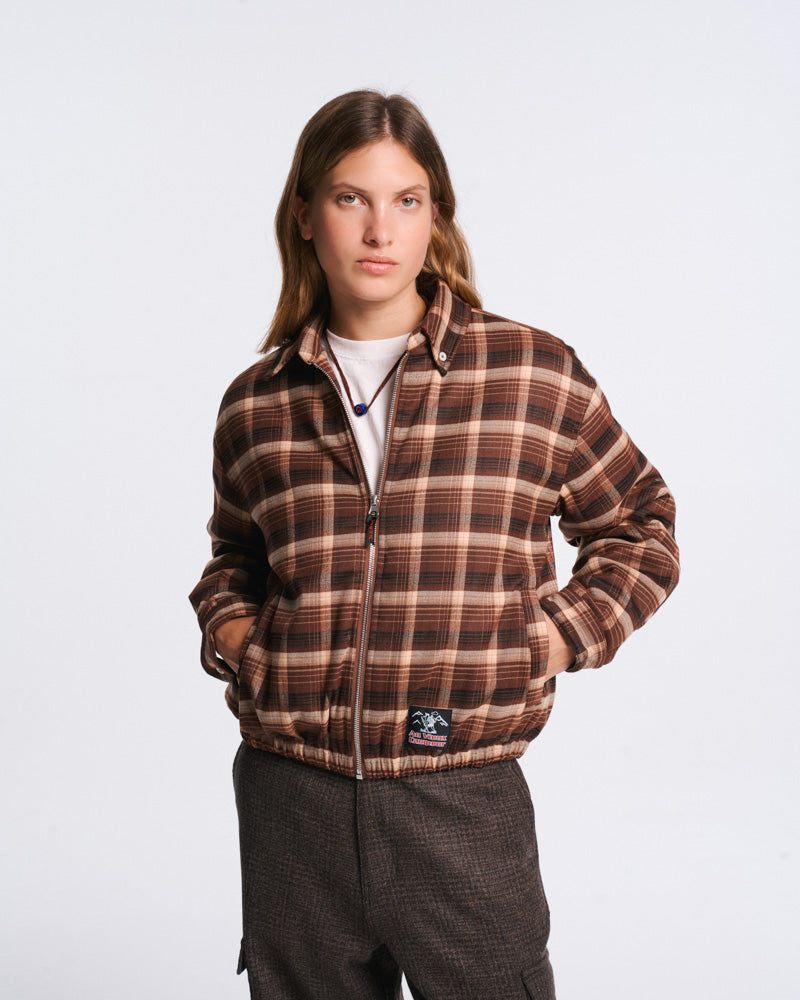 Au Vieux Campeur - Paid Leave - Claudine Checkered Jacket - Brown