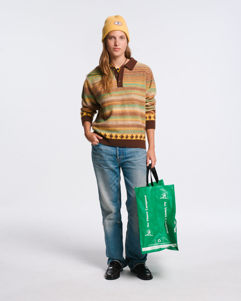 Au Vieux Campeur - Paid Leave - Hugo Sweater - Brown & Yellow