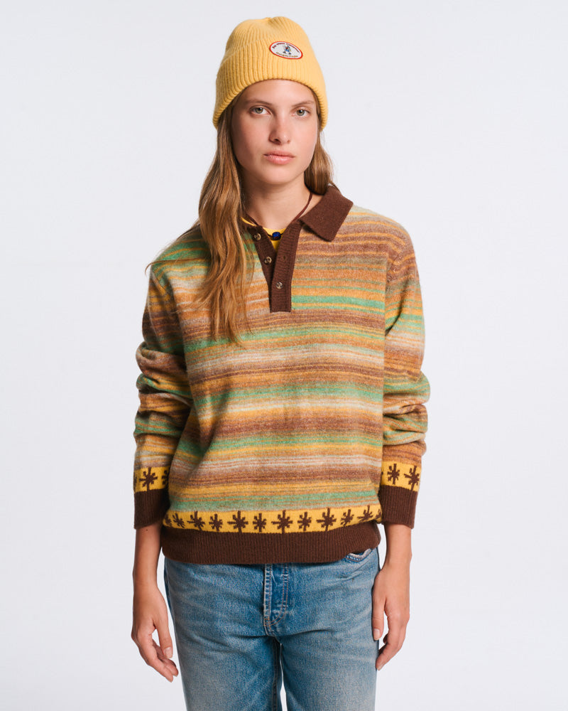 Au Vieux Campeur - Paid Leave - Hugo Sweater - Brown & Yellow