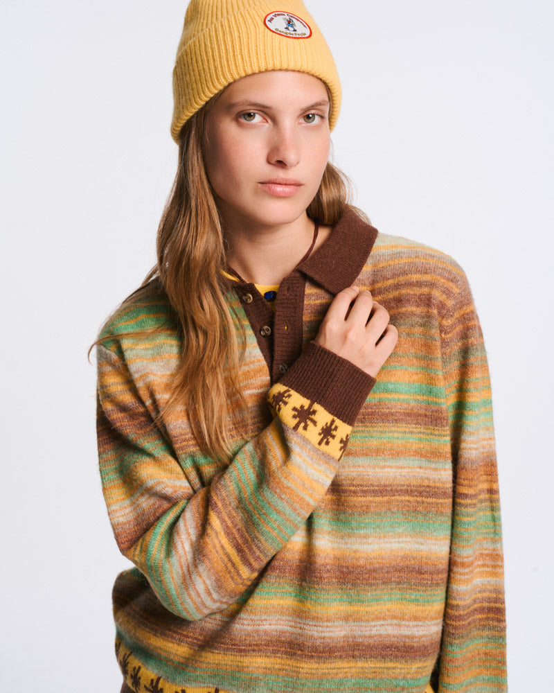 Au Vieux Campeur - Paid Leave - Hugo Sweater - Brown & Yellow