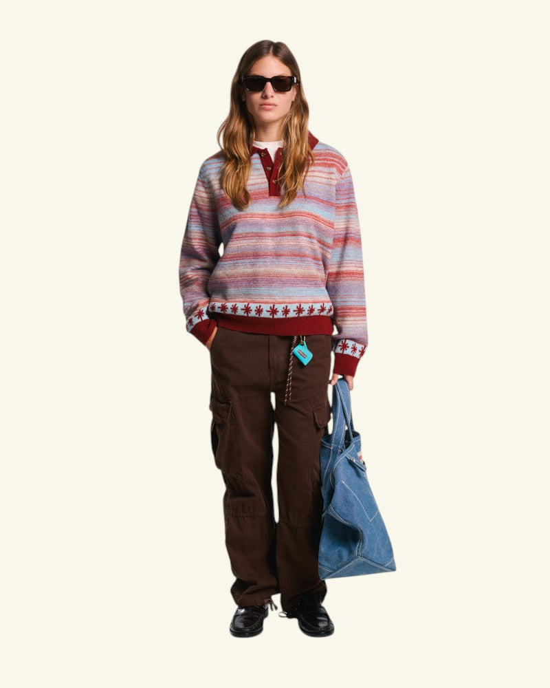 Au Vieux Campeur - Paid Leave - Hugo Sweater - Bordeaux & Bleu