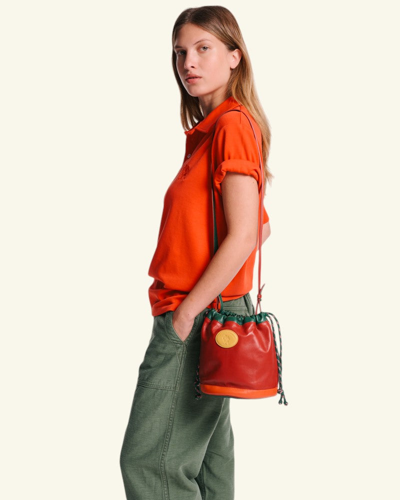 Au Vieux Campeur - Paid Leave - Climber Bag - Bordeaux Green & Orange