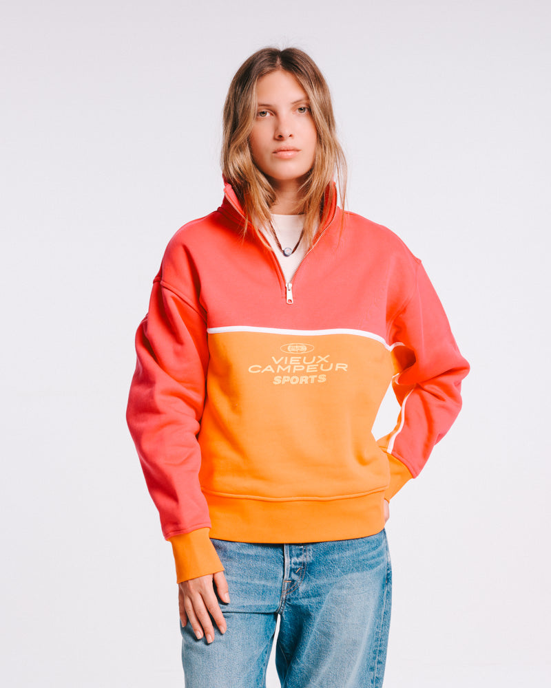 Au Vieux Campeur - Paid Leave - Vc Sport Sweatshirt - Pink & Orange