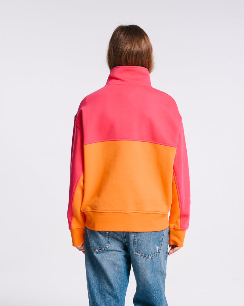Au Vieux Campeur - Paid Leave - Vc Sport Sweatshirt - Pink & Orange