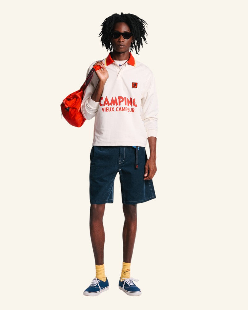 Au Vieux Campeur - Congés Payés - Polo Camping - Blanc & Rouge