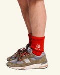 Au Vieux Campeur - Paid Holidays - Embroidered Walker Wool Socks - Red