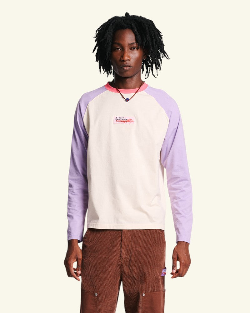 Au Vieux Campeur - Congés Payés - T-shirt Jace - Ecru Violet & Rose