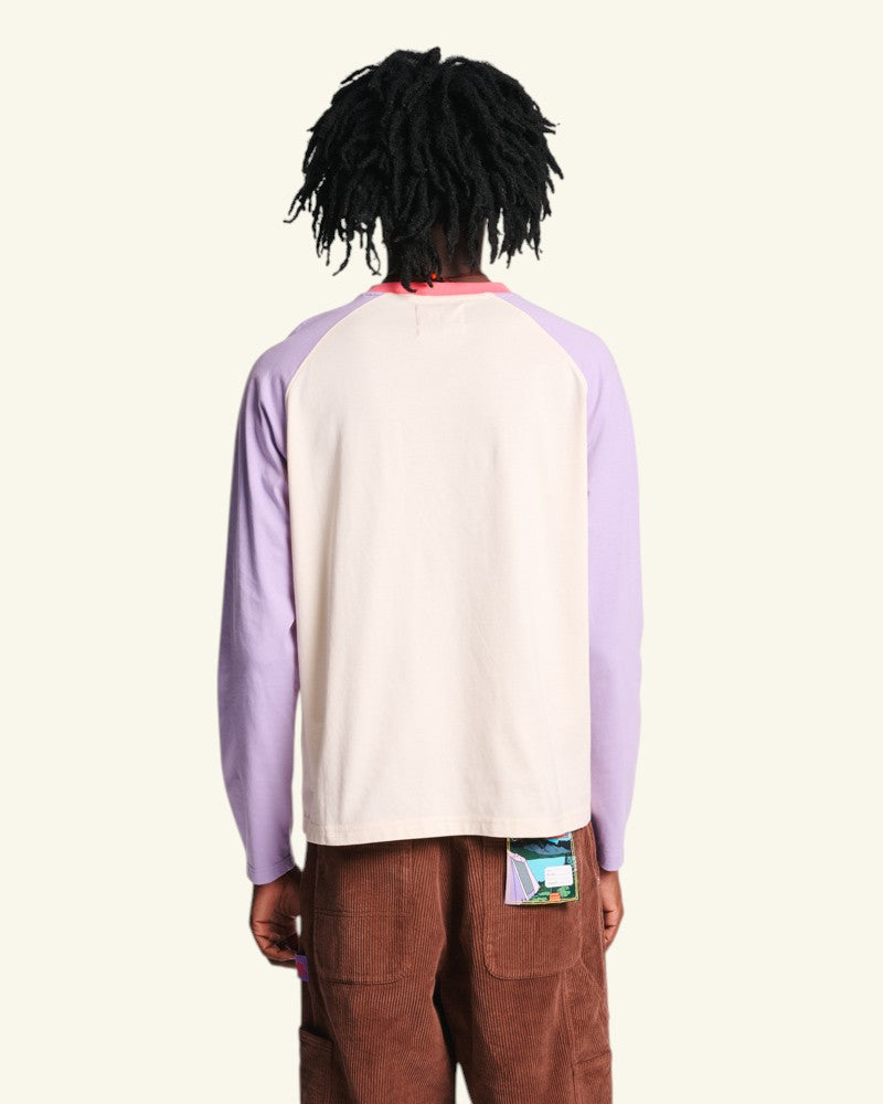 Au Vieux Campeur - Congés Payés - T-shirt Jace - Ecru Violet & Rose