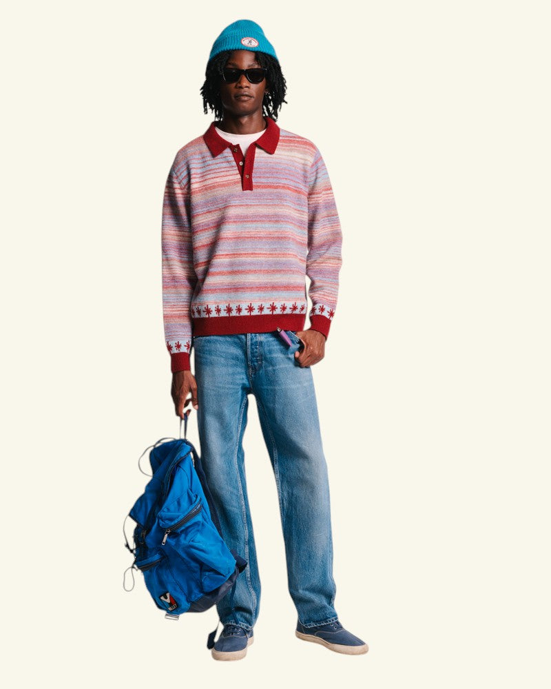 Au Vieux Campeur - Paid Leave - Hugo Sweater - Bordeaux & Bleu