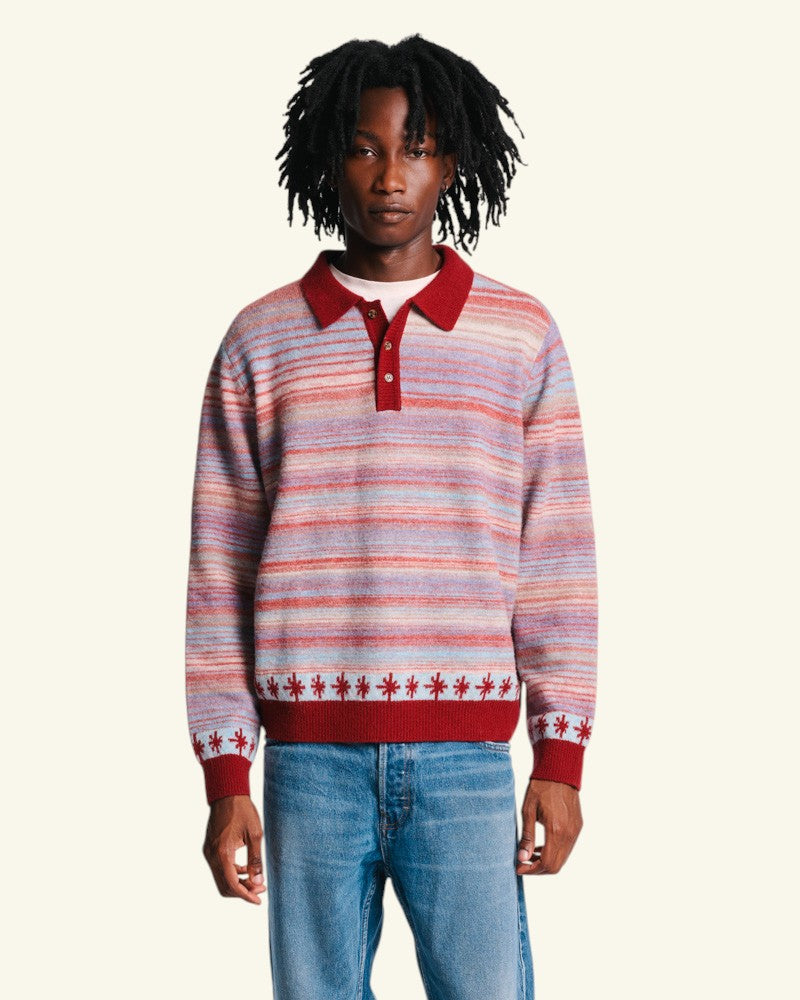 Au Vieux Campeur - Paid Leave - Hugo Sweater - Bordeaux & Bleu