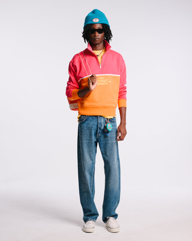 Au Vieux Campeur - Paid Leave - Vc Sport Sweatshirt - Pink & Orange