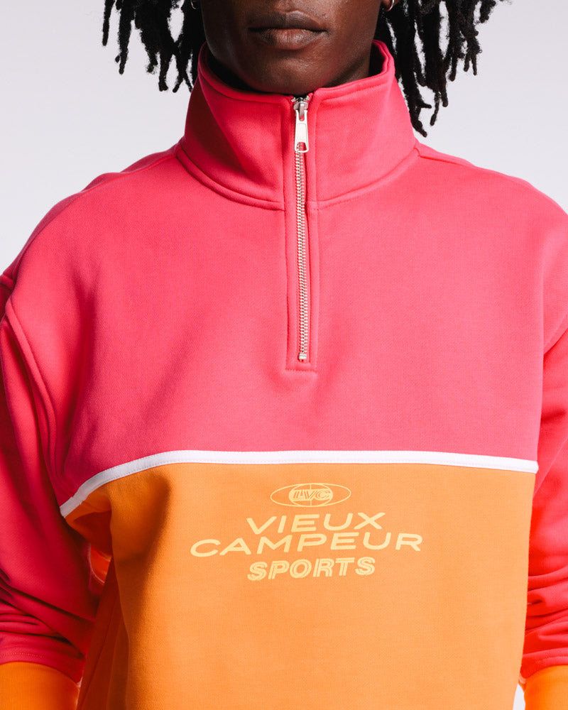 Au Vieux Campeur - Paid Leave - Vc Sport Sweatshirt - Pink & Orange