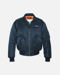 Bomber Schott CWU 90's bleu marine en nylon recyclé avec doublure orange, vendu par Merci Paris