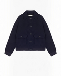 Veste bomber Merci Paris Masscob Cleo bleu marine en coton avec poches plaquées et finitions côtelées