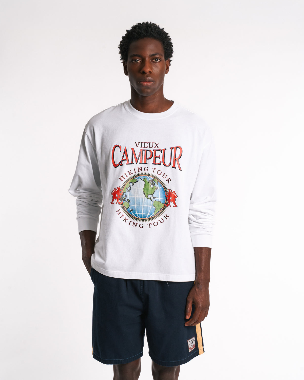 Au Vieux Campeur - Paid Holidays - Hiking tour T-shirt - White