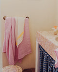 Merci - Serviette De Bain En Lin Waffle - Rose Granité