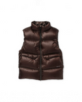 Doudoune sans manches Merci Paris Snow Peak en nylon marron foncé avec garnissage en duvet isolant