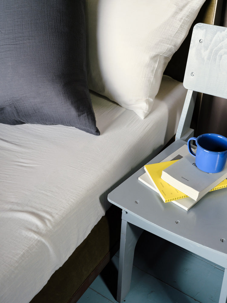 Merci - Cotton gauze fitted sheet - Meudon White