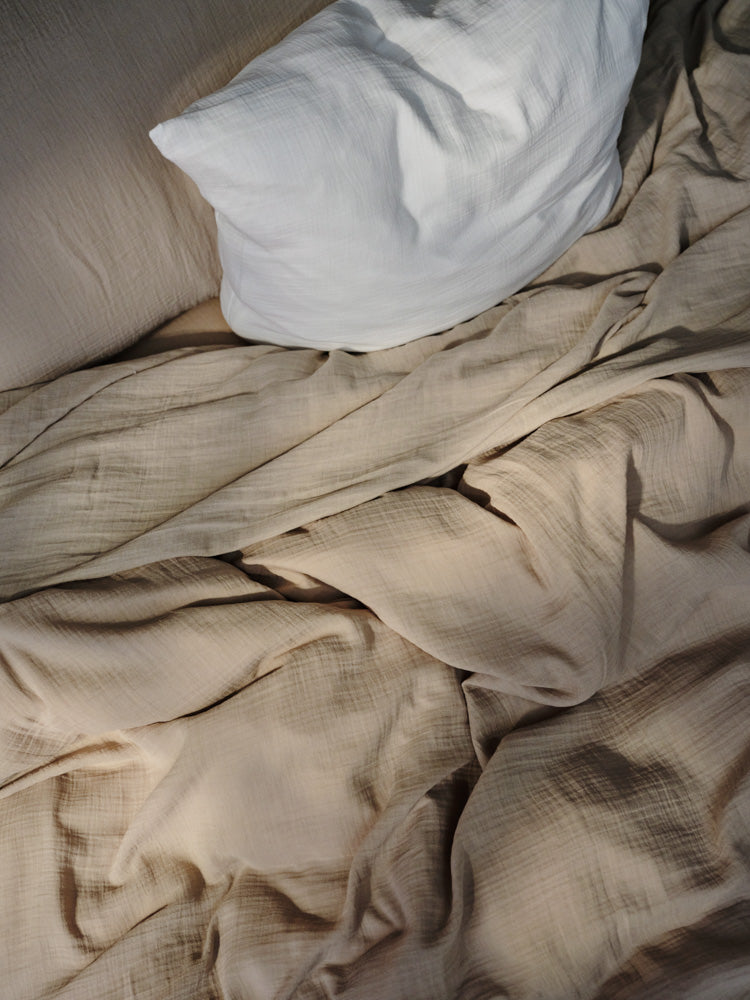 Merci - Cotton gauze duvet cover - Beige Quai de Seine