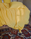 Merci - Drap Plat En Lin Lavé - Jaune Citronnade