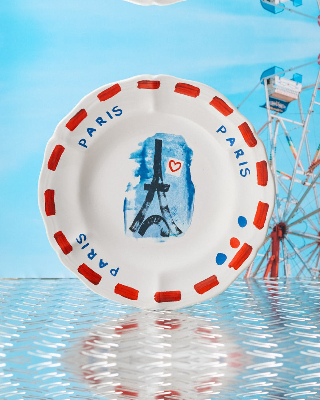 Merci - Earthernware plate - Eiffel Tower
