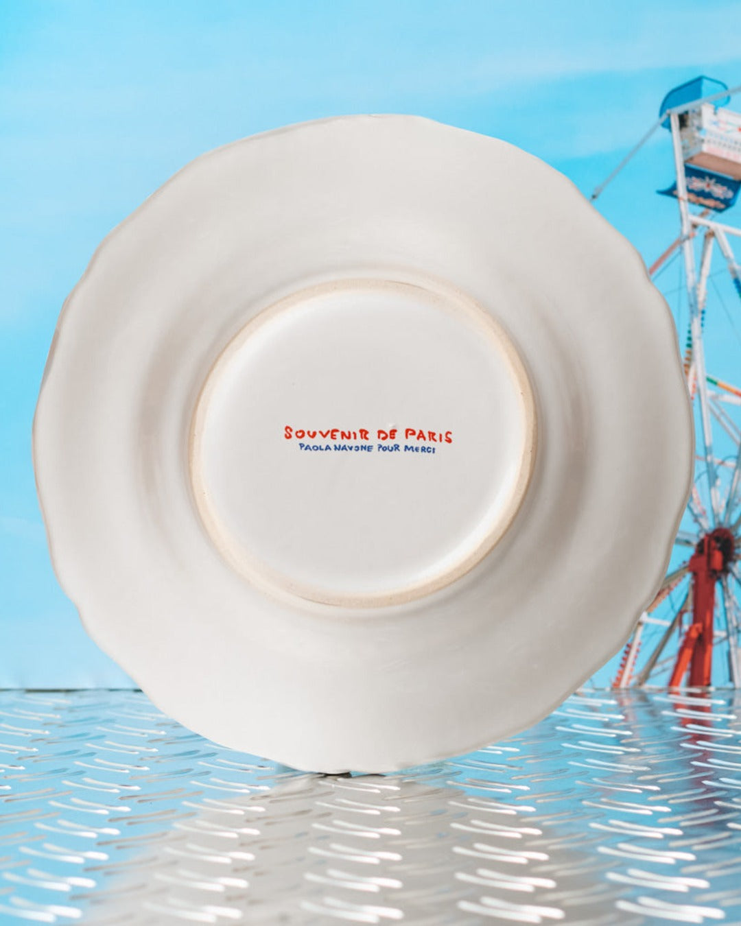 Merci - Earthernware plate - Eiffel Tower