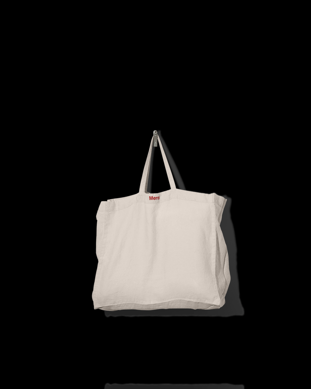 Merci - Washed linen Merci shopping bag - Stone