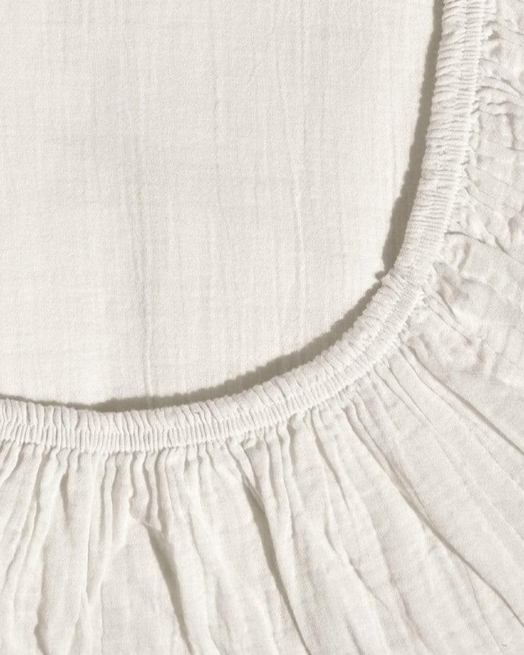 Merci - Cotton gauze fitted sheet - Meudon White