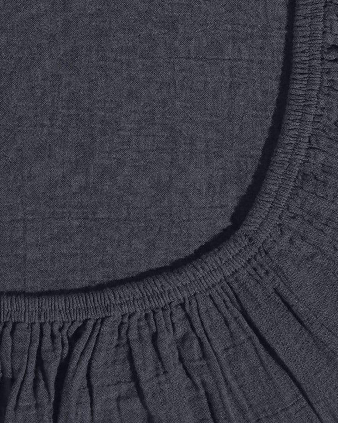 Merci - Cotton gauze fitted sheet - Charcoal Grey