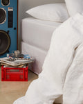 Merci - Washed linen fitted sheet - Optical White