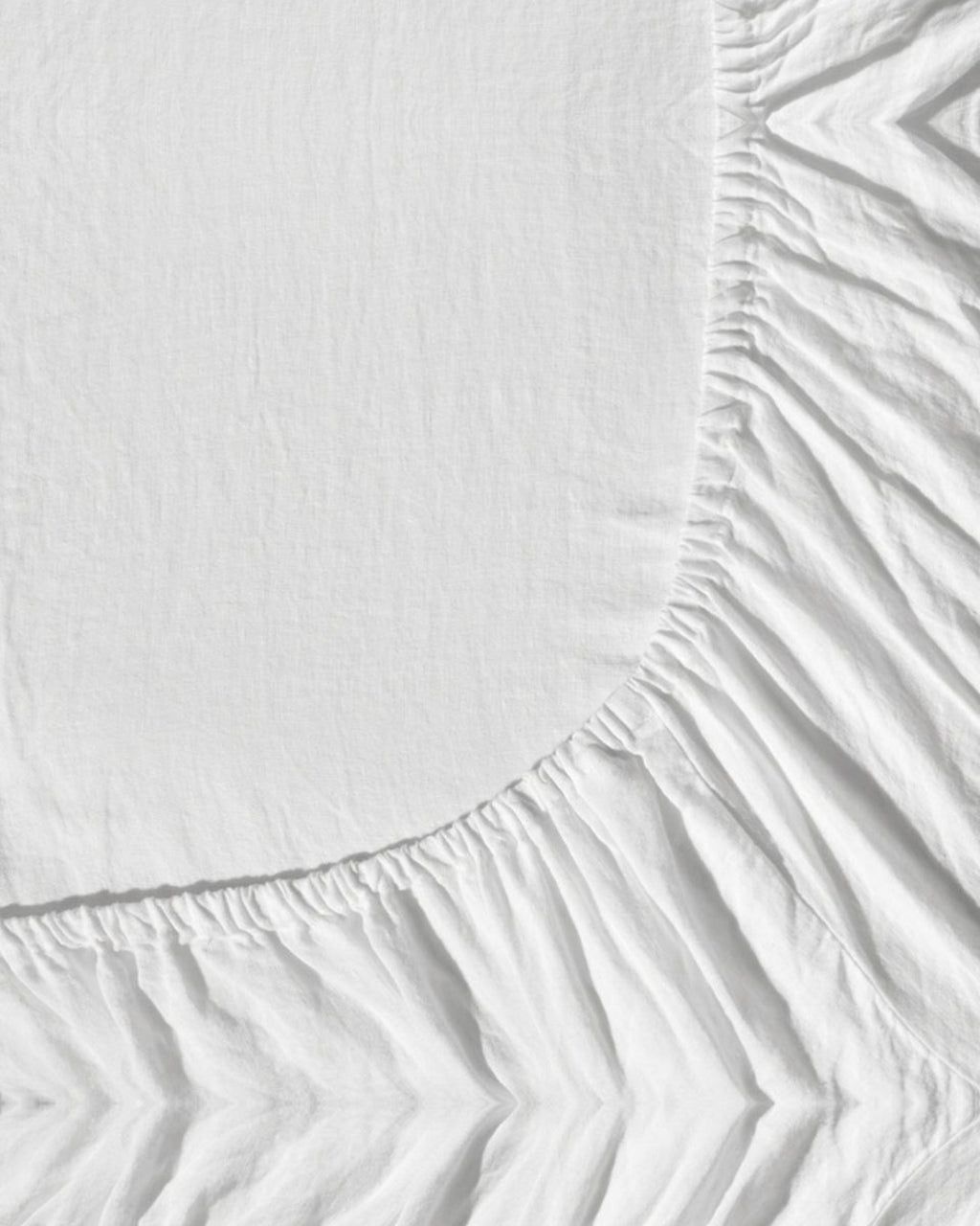 Merci - Washed linen fitted sheet - Optical White