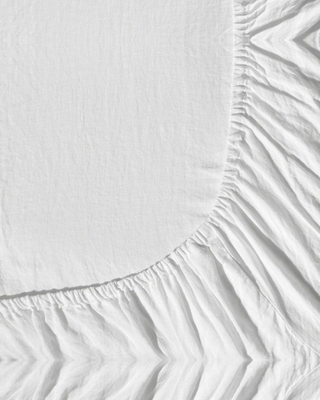 Merci - Washed linen fitted sheet - Optical White